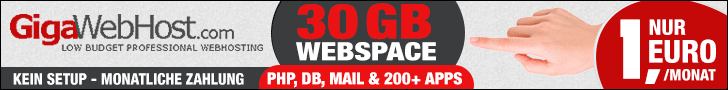 30 GB Webspace nur 1,- Euro